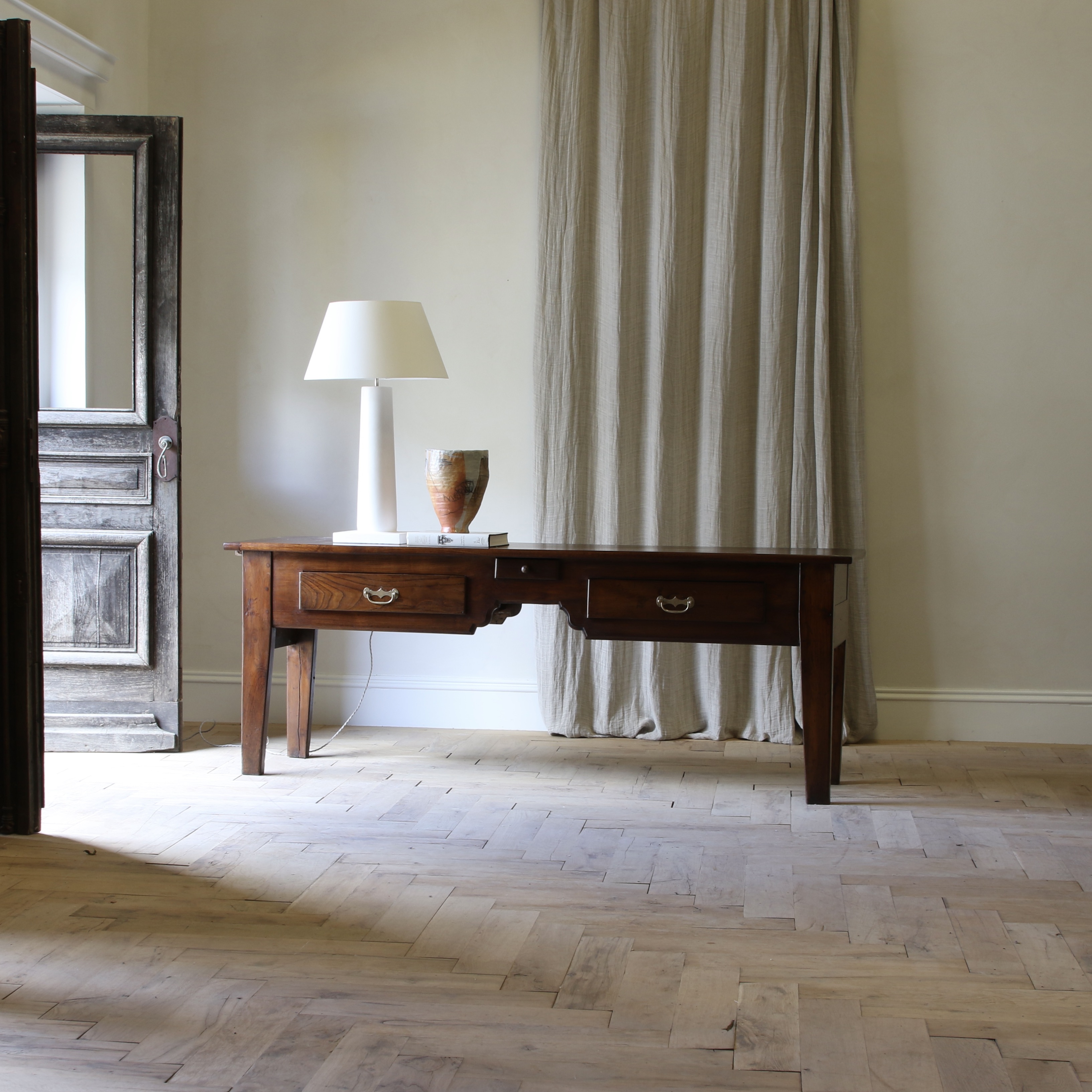 French Provincial Three Drawer Side Table